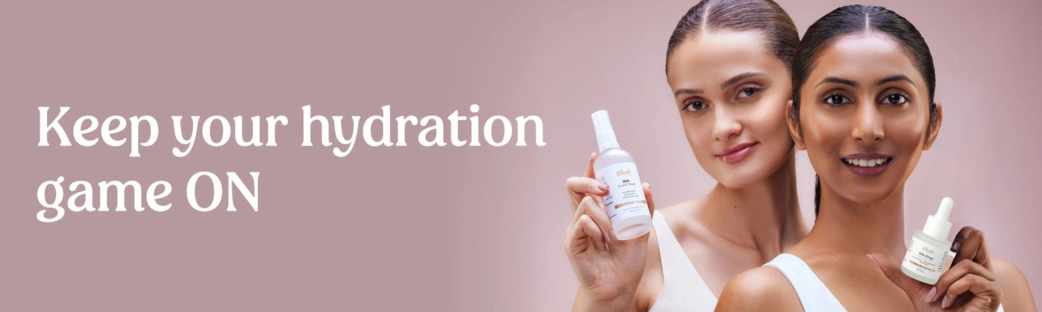 young girls with skin hydration serum